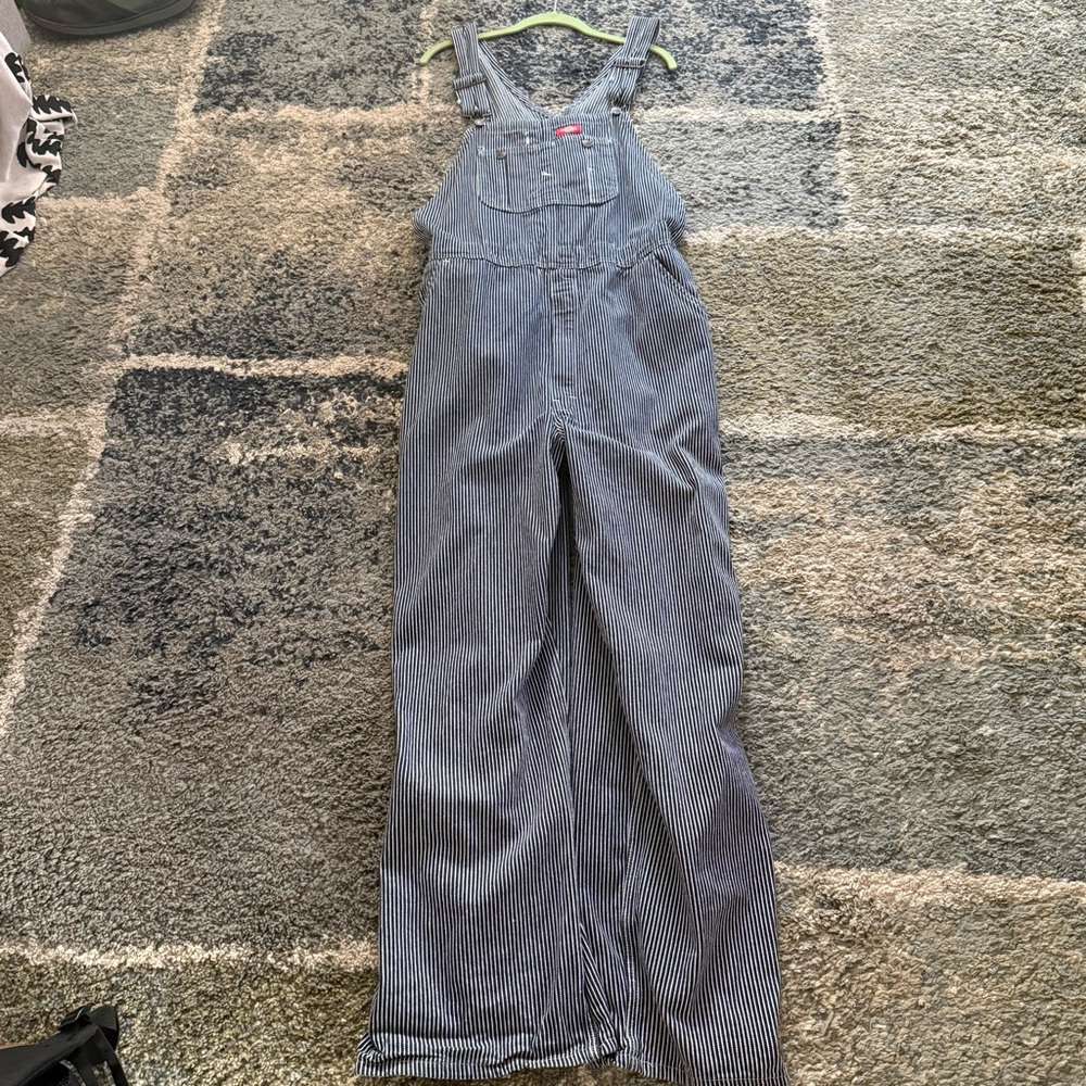 Dickies Blue and White Pinstripe Men's Overalls